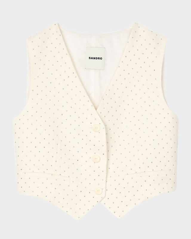 Hemingway Embellished Tweed Vest